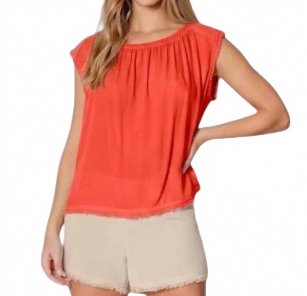 NEW MAVEN WEST mixed media tank top in red